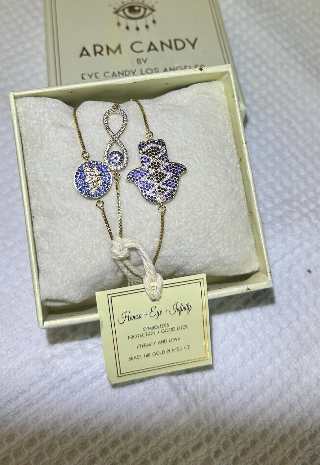 Authentic Celestial Guardian Hamsa - Sacred Geometry Protection Bracelet Set