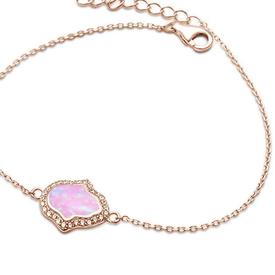 Authentic Hamsa's Protective Blessing - Rose Gold Plated Sterling Silver Bracelet