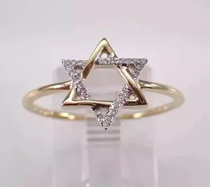 Authentic Celestial Shield: The Star of David Radiant Gold Engagement Band