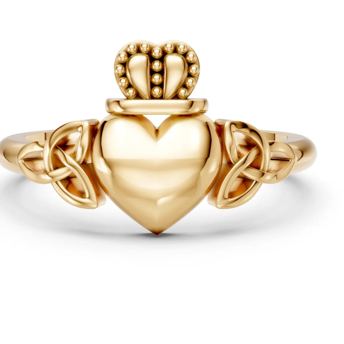 Authentic Guardian of Devotion: Celestial Moissanite Claddagh Heart Ring