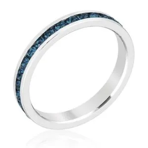Authentic White Gold Plated Stackable Birthstone Eternity Ring Made With Swarovski Stones