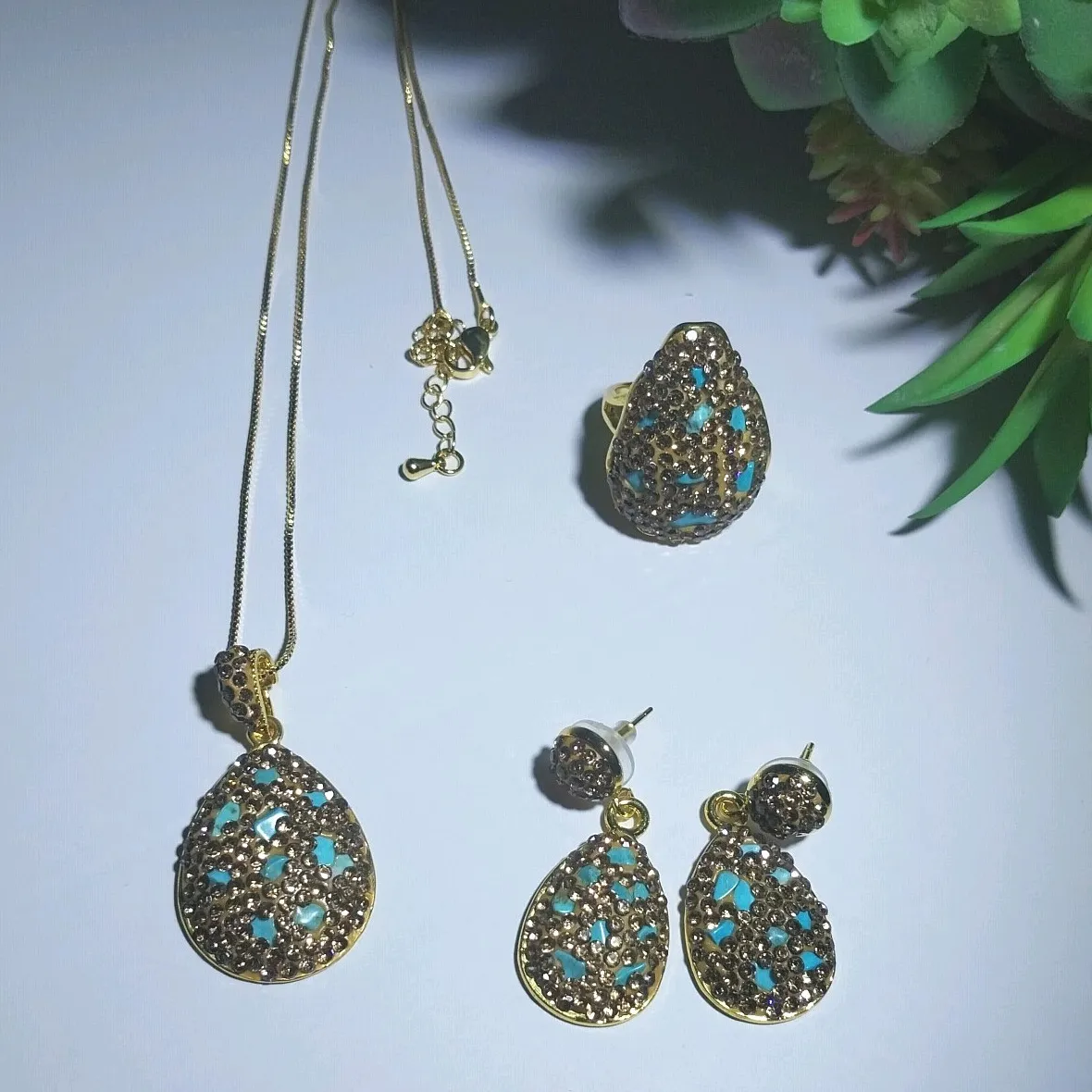 Authentic Hand Made Jewelry Natural Stones 24 k Gold plated Unique Pieces. Made In Türkiye
