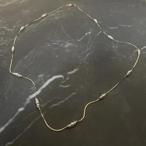 Authentic Celestial Whisper: Vintage Gold‑Plated Korean Chain with Enchanted Pearls