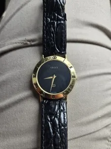 Authentic Celestial Guardian: Gold‑Plated Black Leather Timepiece of the 3000 M