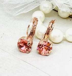 Authentic Rose Gold- Plated Crystal Earrings A Bloom Of Love And Protection