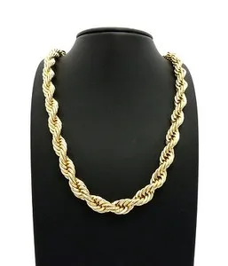 Authentic Men's 80's 14KT Gold Plated 10mm 22", 26" Rope Chain Necklace Made in Korea