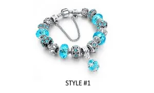 Authentic 18K White Gold Plated Crystal CZ Charm Bracelet Made with Swarovski Elements