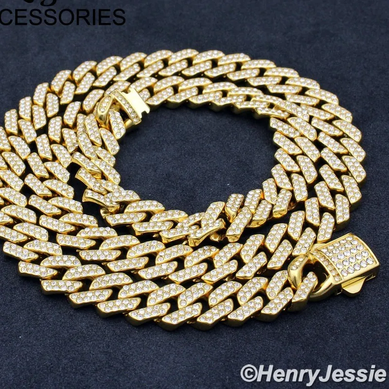 Authentic 16"-40"MEN Stainless Steel Full ICY CZ 12mm Gold Plated Miami Cuban Necklace*171
