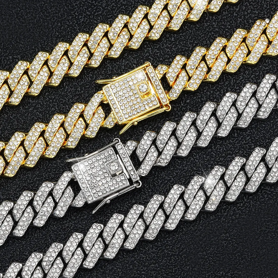 Authentic Golden Radiance: Iced CZ Miami Cuban Link Chain for Protection and Prosperity