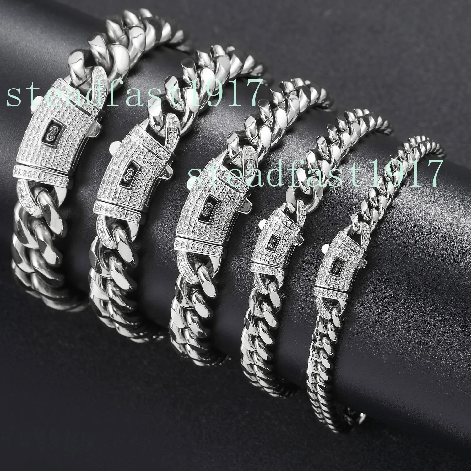Authentic 14k Gold Plated Stainless Steel Miami Cuban Bracelet Monaco Necklace 6mm-14mm