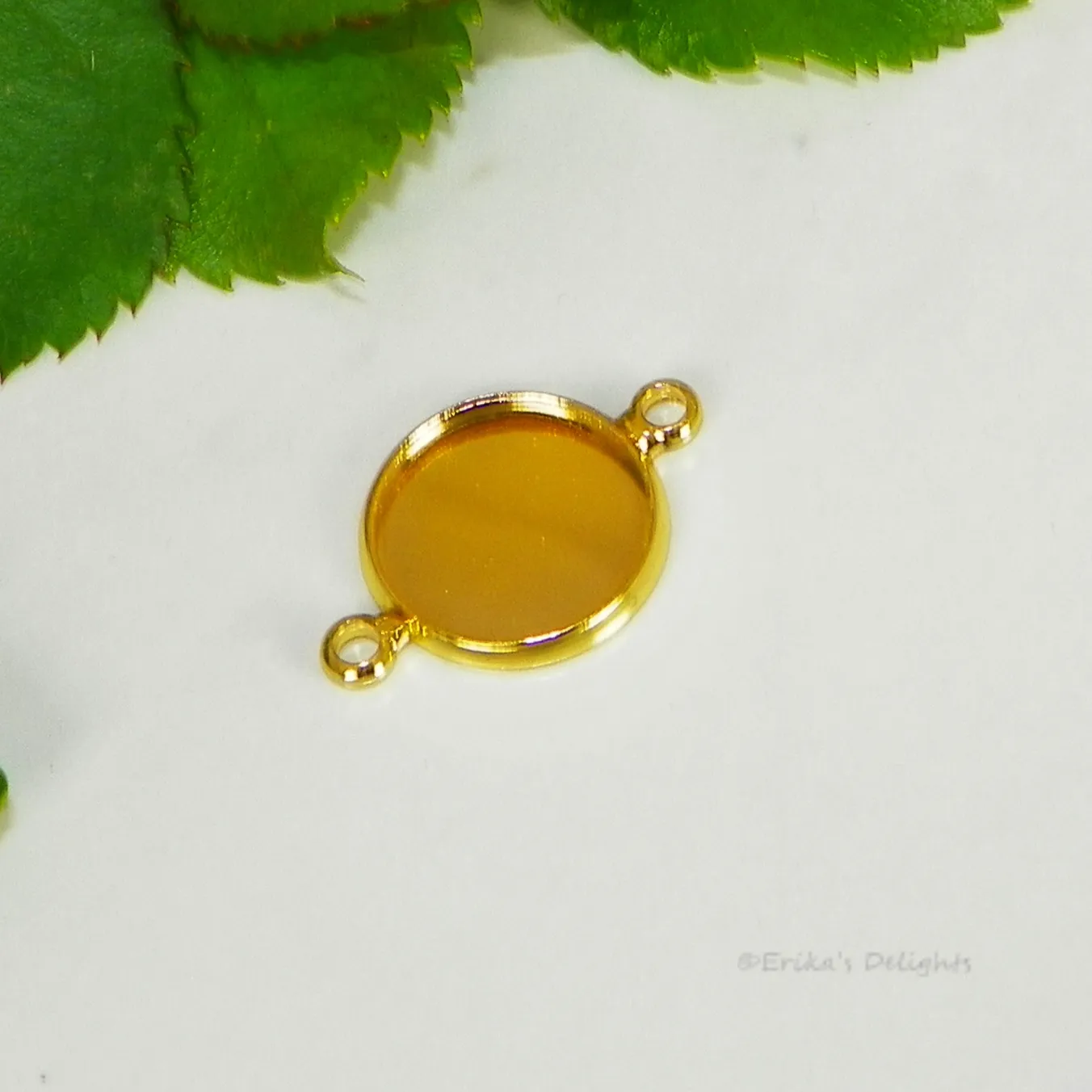 Authentic Sacred Circle of Protection: 12mm Round Gold Plated Cabochon Drop Pendants