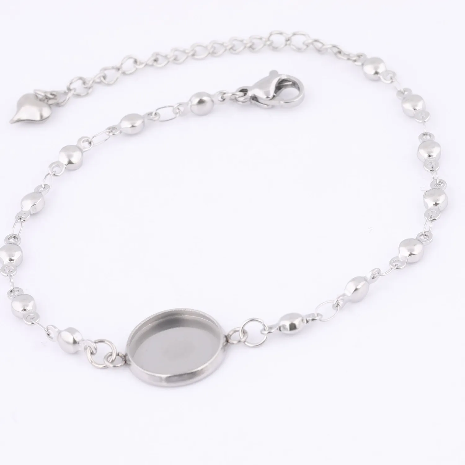 Authentic 5pcs Bead Chain Bracelet Base Blanks Fit 12mm Cabochon Bracelets Bezel Settings Diy jewelry Findings