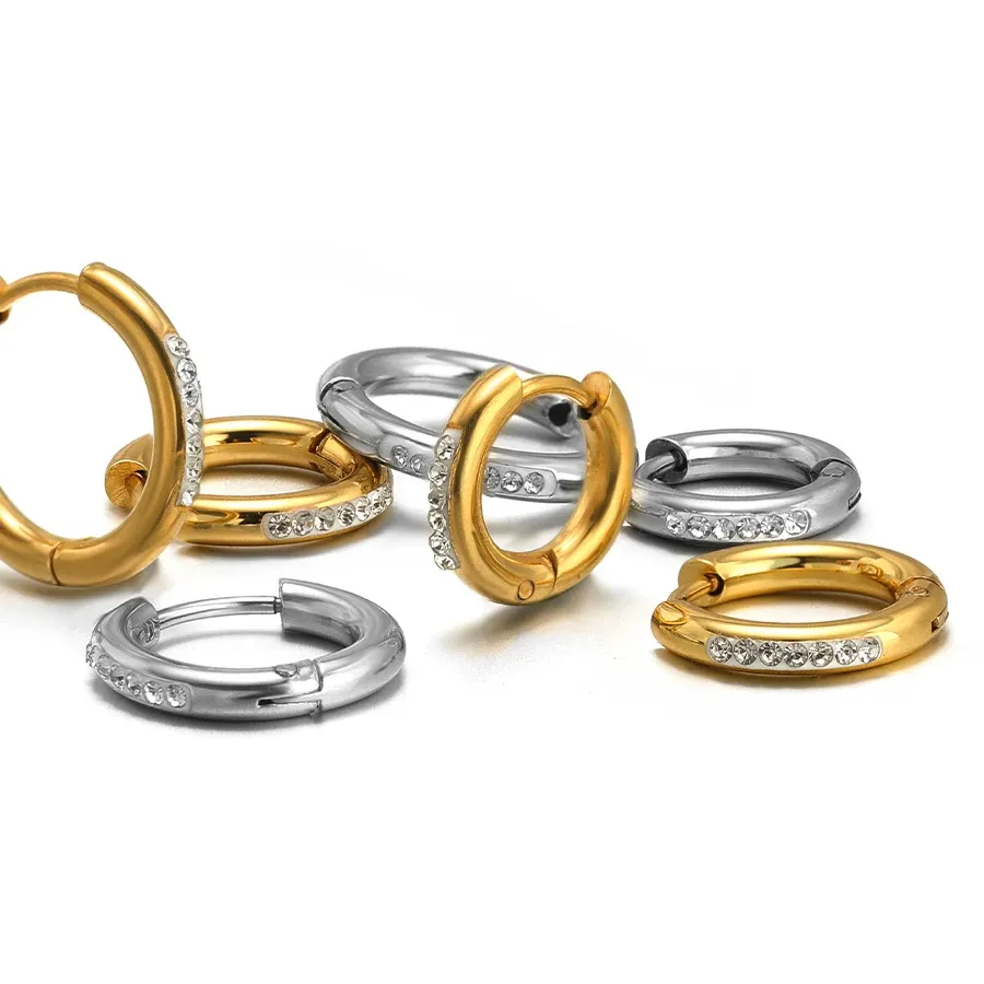 Authentic Radiant Orbit Zircon Gold Hoops