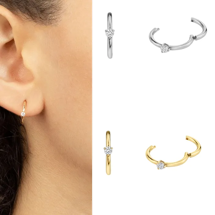 Authentic CRMYA Gold Silver Color Circle Earrings For Women CZ Charm Korean Huggie Earrings Aretes Hoop Ear Rings For Girls Jewelry