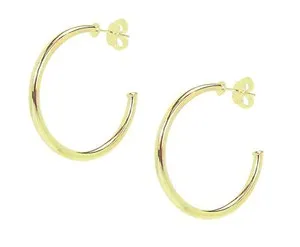 Authentic Sheila Fajl Petite Favorite Hoop Earrings Polished Gold Plated