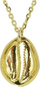 Authentic Sheila Fajl Milena Large Buzio Conch Shell Pendant Necklace in Gold Plated NEW