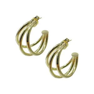 Authentic Claire Triple Hoop Celestial Orbs in Radiant Gold
