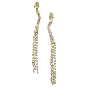 Authentic The Stephania Radiant Orbit Statement Dangle Earrings in Gold Plated Finish