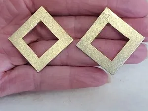 Authentic Sheila Fajl Square Earrings in 18k Brushed Gold Plated