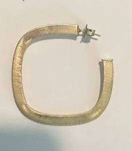 Authentic Sheila Fajl Elisa Square Hoop Earrings in Gold Plated-1-ONE EARRING ONLY