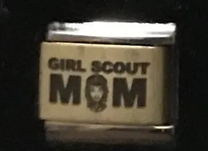 Authentic Girl Scout Mom Gold Plated Center Italian CHARM K2023 J1