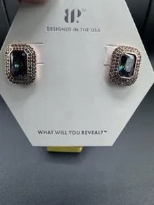 Authentic Prismatic Light Rainbow Topaz Stud Earrings in Rose Gold