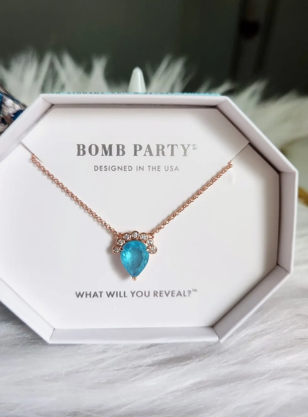 Authentic The Celestial Tide: Aquamarine Fused Quartz and Rose Gold Talisman