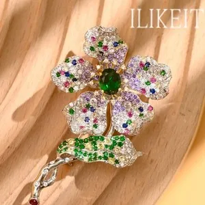 Authentic The Verdant Blossom Lapel Pin of Harmonious Radiance