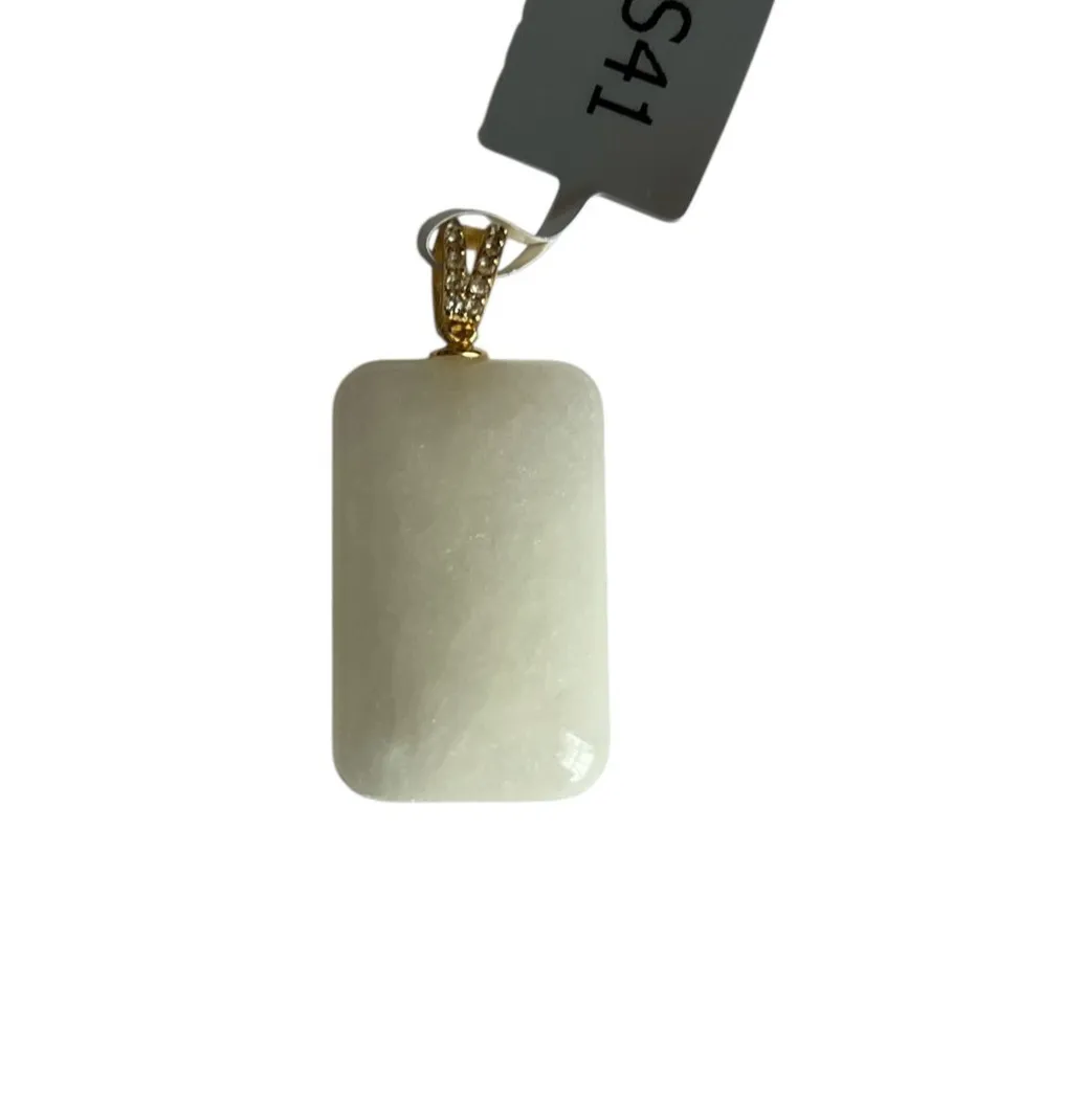 Authentic Khotan Mutton Fat Jade Pendant In Gold- Plated Sterling Silver A Luminous Talisman Of Serenity