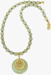 Authentic The Celestial Gateway Jade and Golden Prosperity Amulet