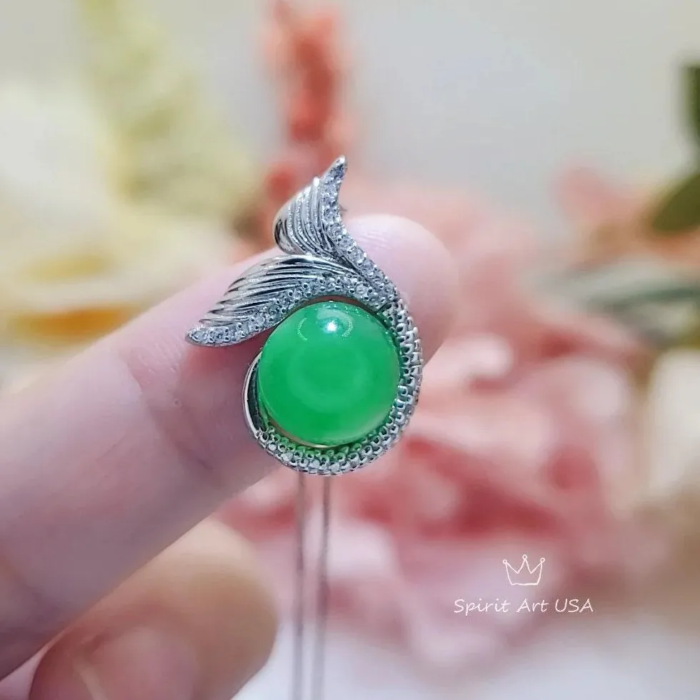 Authentic Siren of the Verdant Tide: Jade Mermaid Talisman