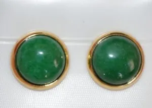 Authentic Celestial Jadeite Orb: Sacred Dome Talisman Earrings in 14k Gold