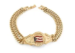 Authentic Celestial Puerto Rico Flag Bracelet – 14k Gold‑Plated Aura