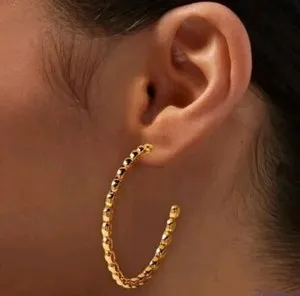 Authentic JAM + RICO x Claire's 18k Yellow Gold Plated Cowrie Seashell Hoop Earrings