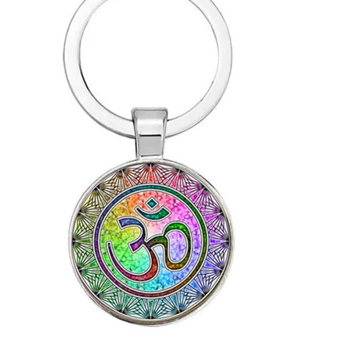 Authentic The Sacred Resonance: Om and Mandala Glass Totem