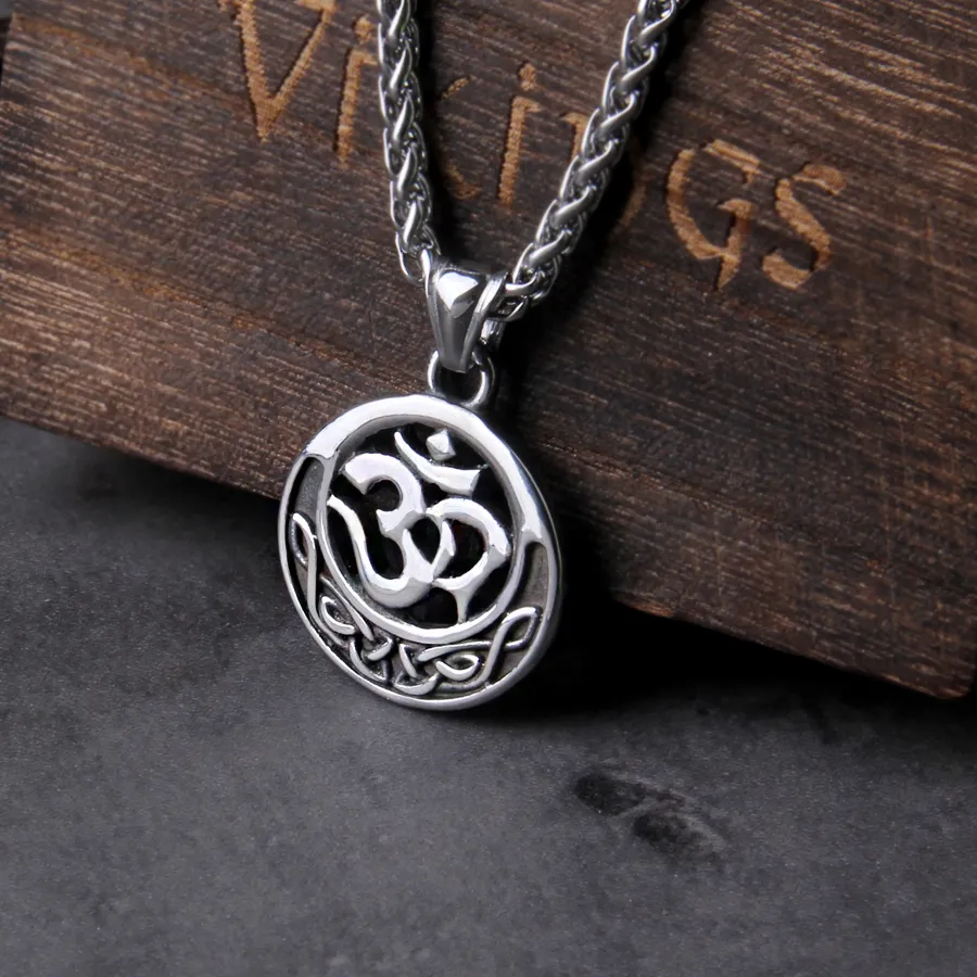 Authentic Celtic knote Buddhist pendant necklace for Hinduism OHM OM AUM Men women's Indian jewelry