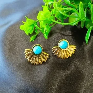 Authentic Radiant Lotus Blossom Golden Studs