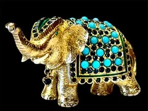 Authentic The Celestial Guardian: Gilded Elephant of Wisdom and Serenity