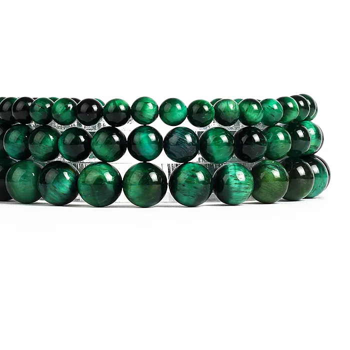 Authentic Empower Your Path: Green Tiger Eye Bead Bracelet