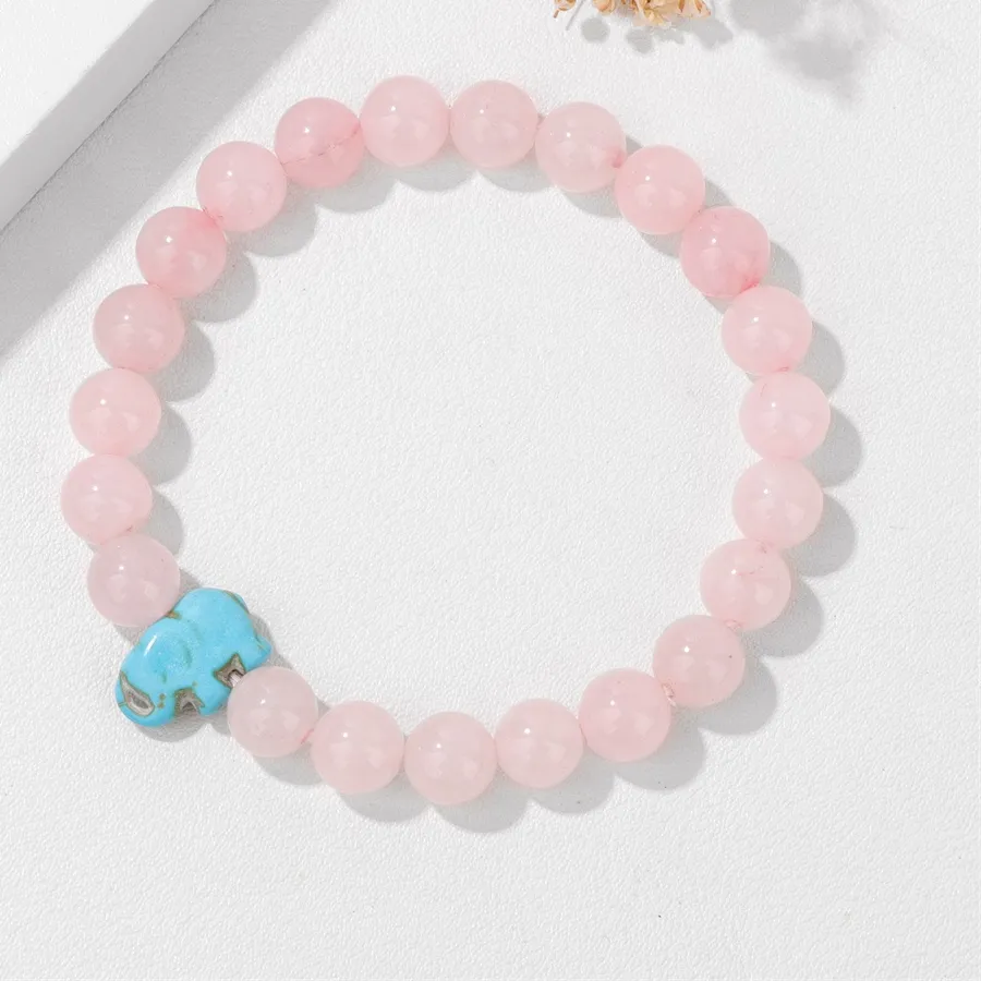 Authentic Luminous Elephant Charm: Turquoise Wisdom & Amazonite Protection