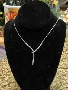 Authentic 5.00Ct Round Cut Lab Created Diamond Lariat Necklace In 14K White Gold Plated