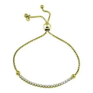 Authentic Sterling Silver 925 Gold Plated Adjustable Lariat String Bracelet