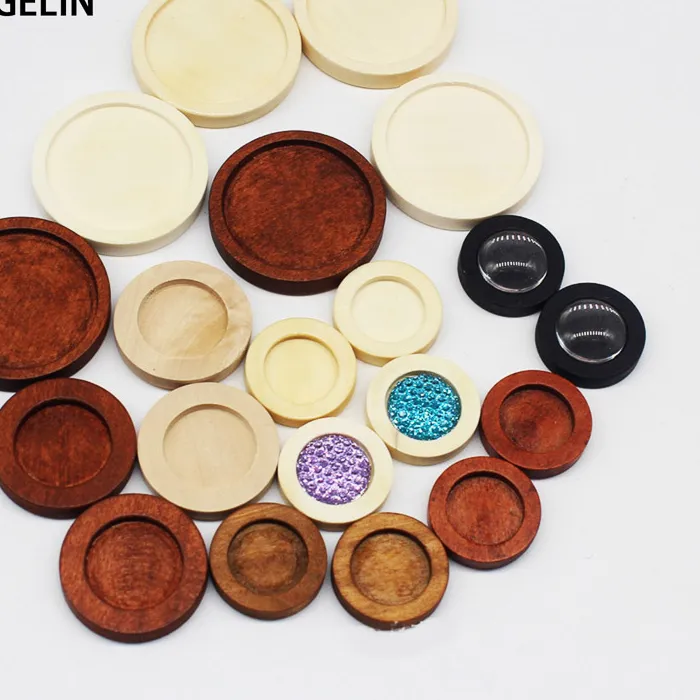Authentic REGELIN 10pcs  wood cabochon base 12/15/20/25/30mm dia blank wooden pendant trays diy jewelry accessories for necklace making