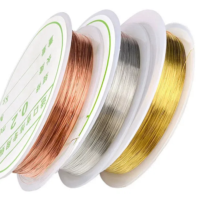 Authentic Colorfast Copper Wire For Bracelet Necklace Jewelry DIY Accessories 0.2/0.25/0.3/0.5/0.6/1.0mm Craft Making Beading Wire