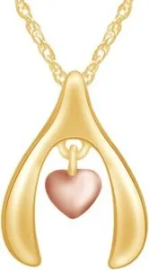 Authentic Heartfelt Harmony: Wishbone Pendant of Enduring Love