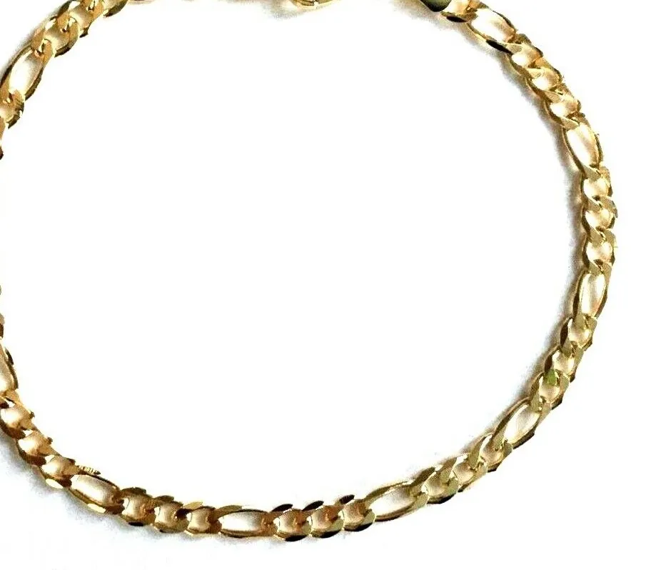 Authentic Unlock the Harmony of the Spheres with Our 14k Gold Plated Figaro Anklet