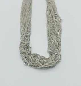 Authentic LOTS OF 5-144 PIECES OF 14 KT WHITE GOLD PLATED 30" ROPE NECKLACES