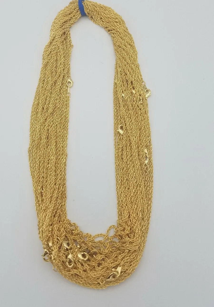 Authentic LOTS OF 48 PIECES OF 14 KT GOLD PLATED 18 INCH ROPE NECKLACES