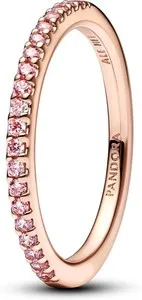 Authentic Radiant Blossom: 14k Rose Gold Plated Cubic Zirconia Ring of Gentle Affection