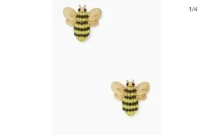 Authentic Awakening the Honeyed Heart: Pave Bee Stud Earrings of Radiant Abundance
